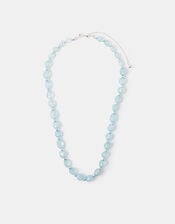 Sterling Silver-Plated Aquamarine Necklace, , large