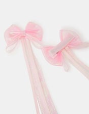 2-Pack Iridescent Bow Hair Clips , , large