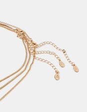 3-Pack Bezel Crystal Pendant Necklaces, Gold (GOLD), large