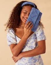 Beaded Fold Over Clutch, , large
