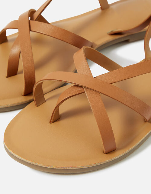 Multi Strap Sandals, Tan (TAN), large