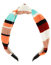 Colourful Pleated Knot Headband, , large