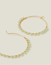 14ct Gold-Plated Beaded Hoops, , large