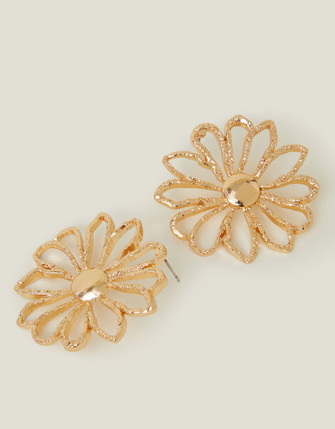 Statement Cut-Out Flower Stud Earrings, , large