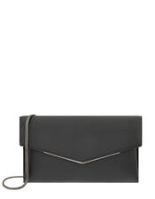 Envelope Clutch Bag, Black (BLACK), large