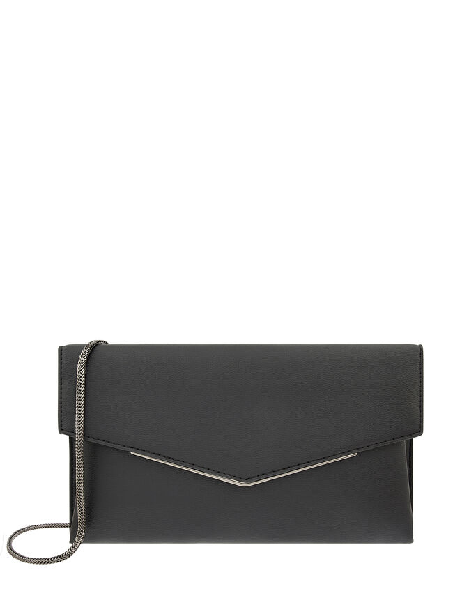 Envelope Clutch Bag, Black (BLACK), large