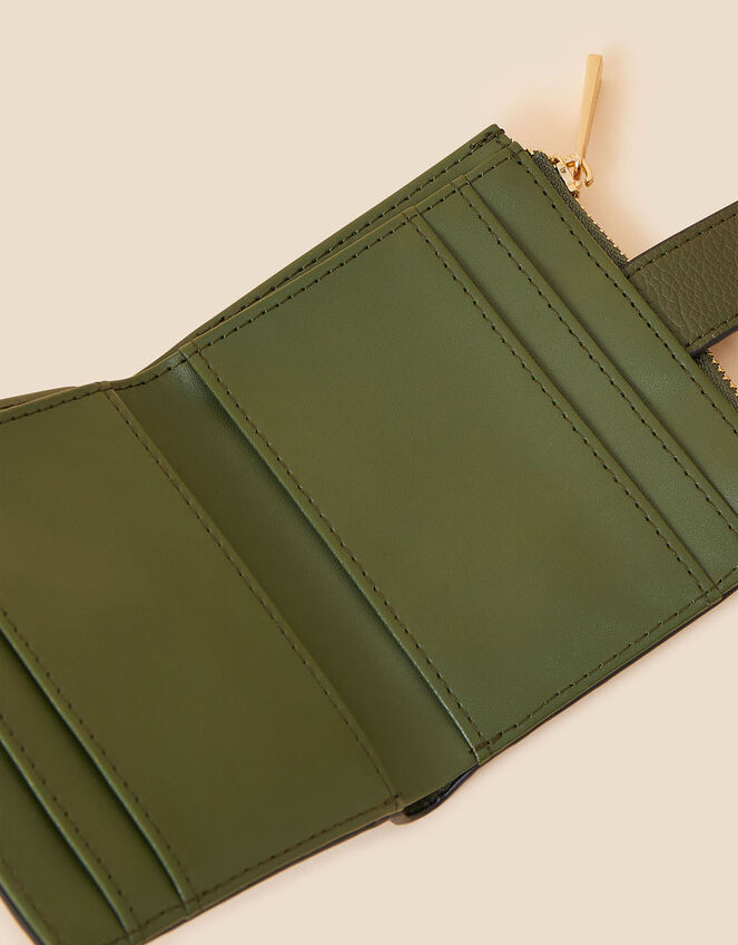 Card Holder Zip Purse, Green (KHAKI), large