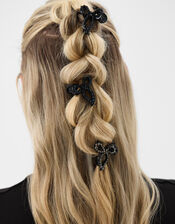 3-Pack Mini Gemstone Bow Claw Clips , , large