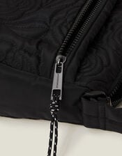 Floral Quilted Camera Bag, Black (BLACK), large