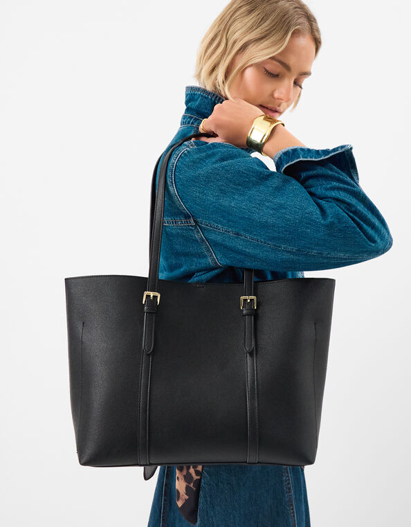 Buckle Strap Laptop Tote Bag, , large