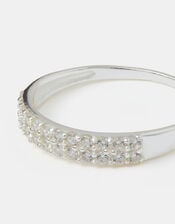 Sterling Silver Diamanté Encrusted Ring, Silver (ST SILVER), large