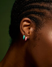 2-Pack Stainless Steel Enamel Hoop Earrings, , large