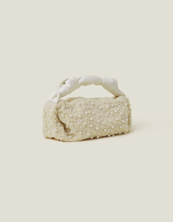 Bridal Pearl Satin Bag, , large