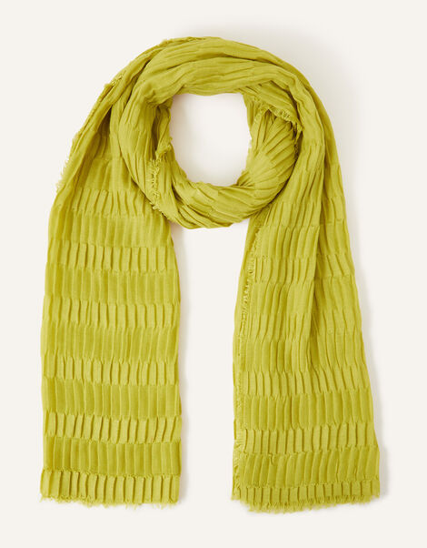 Textured Pleat Scarf, Yellow (YELLOW), large