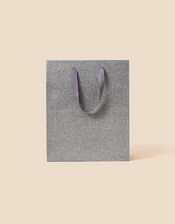 Medium Glitter Gift Bag, Silver (SILVER), large