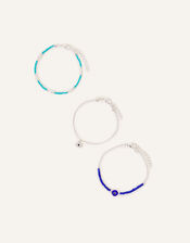 Eye Charm Beaded Bracelets Set of Three, , large