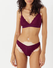 Geometric Lace Bralet, Red (BURGUNDY), large