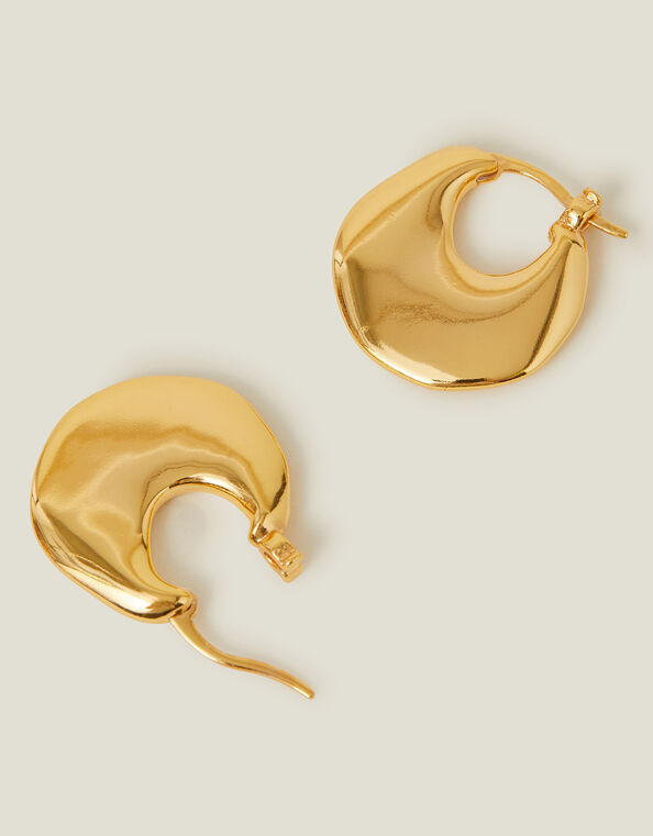 14ct Gold-Plated Chunky Creole Hoop Earrings, , large