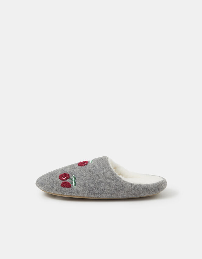 Cherry Mule Slippers, Grey (GREY), large