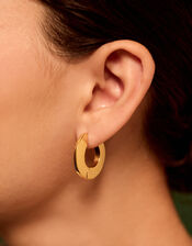 Stainless Steel Flat Hoop Earrings, , large