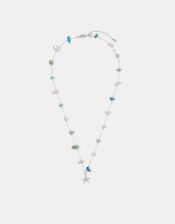 Sterling Silver-Plated Semi Precious Pendant Necklace, , large