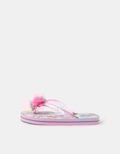 Girls Corsage Flip Flops, Multi (PASTEL MULTI), large