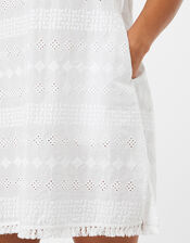 Schiffli Bardot Dress, White (WHITE), large
