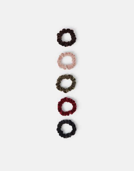 5-Pack Velvet Hair Scrunchies, , large