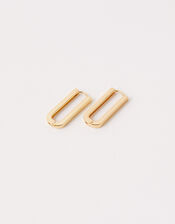 Gold-Plated Rectangle Link Earrings, , large