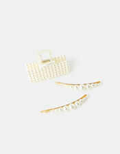 Pearly Hair Clip Set, , large