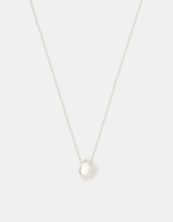 Sterling Silver Molten Pendant Necklace, , large