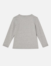 Girls Long Sleeve Star T-Shirt, Grey (GREY), large