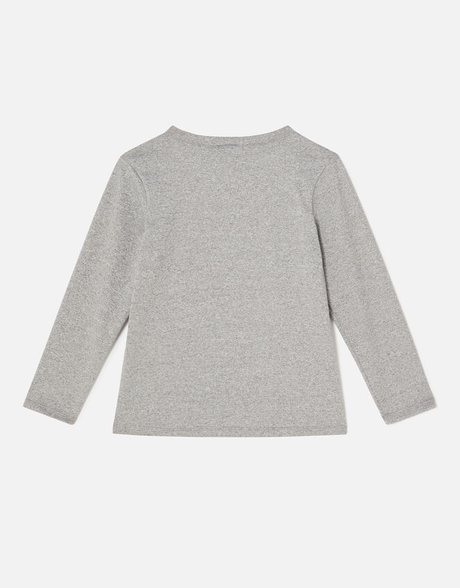 Girls Long Sleeve Star T-Shirt, Grey (GREY), large