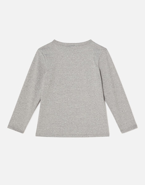 Girls Long Sleeve Star T-Shirt Grey, Grey (GREY), large