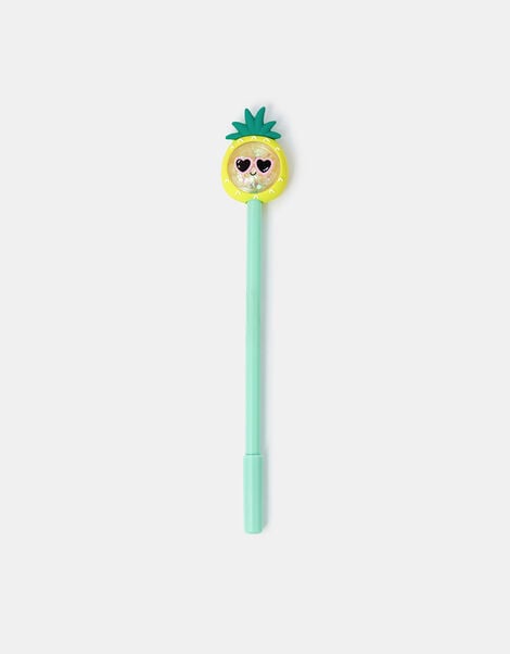 Girls Pineapple Topper Pen Yellow, , large