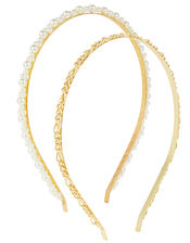 Pearl and Chain Headband Set, , large