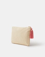 Embroidered Floral Sequin Pouch, , large