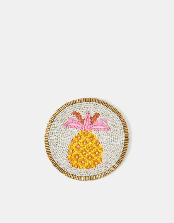 Round Pineapple Beaded Coaster, , large
