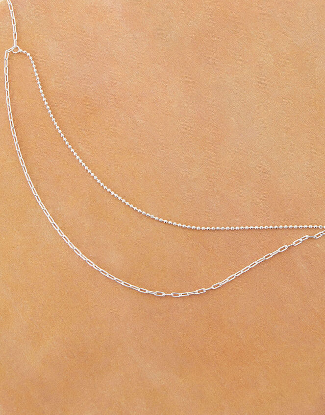 Sterling Silver Ball Chain Layered Necklace, , large