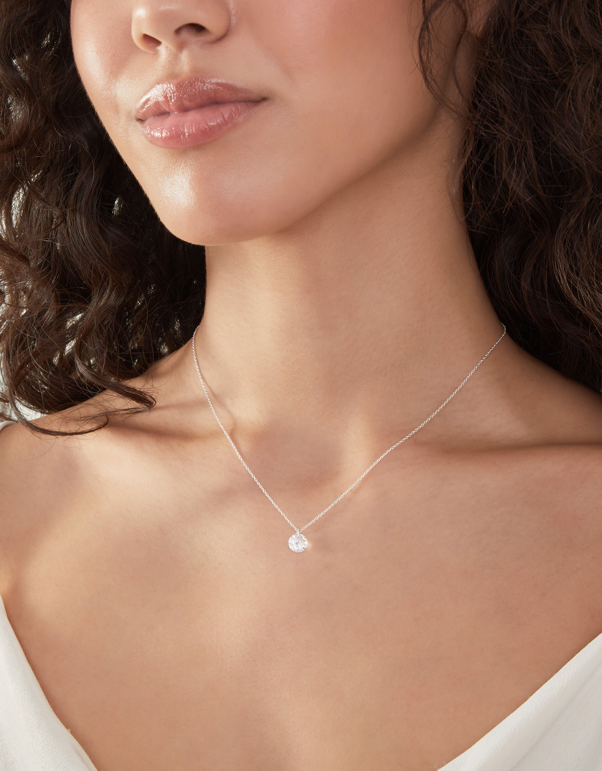 Silver and cubic zirconia necklace outlet