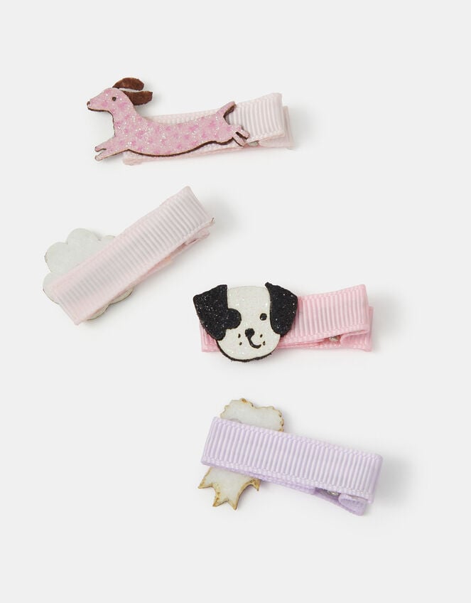 4-Pack Girls Pet Club Hair Clips, , large