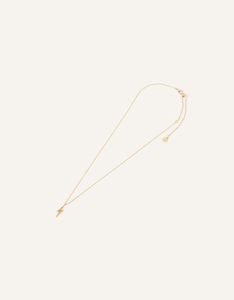 14ct Gold-Plated Lightning Pendant Necklace, , large