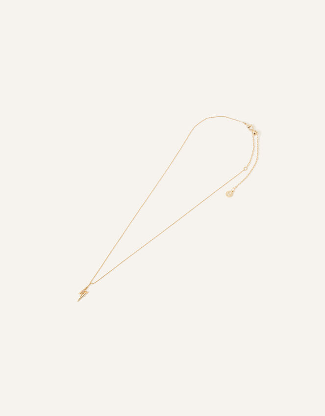 14ct Gold-Plated Lightning Pendant Necklace, , large