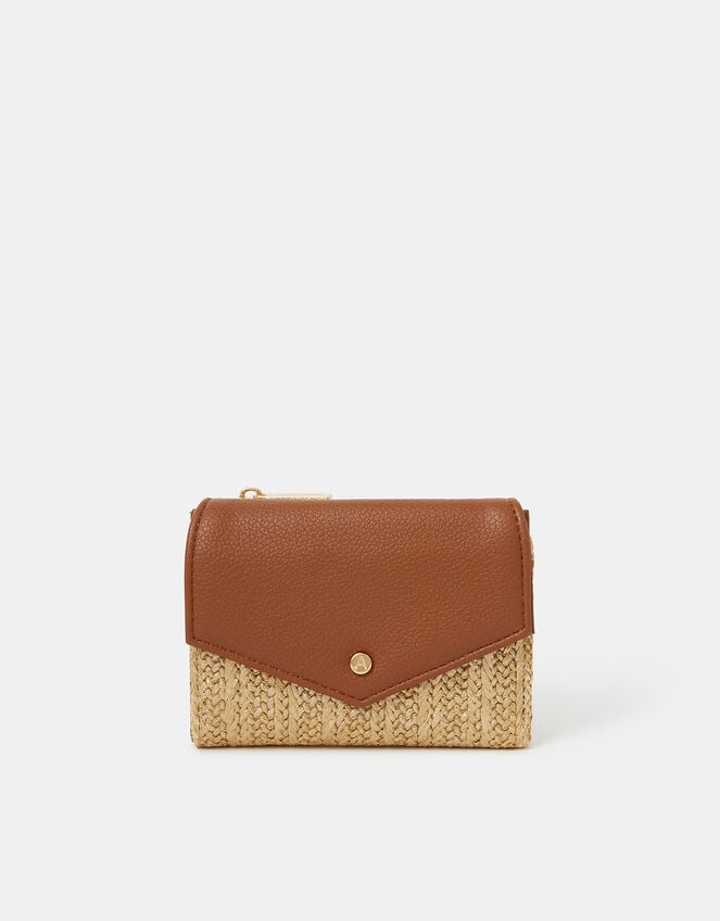 Metallic Raffia Fold Out Purse, , large