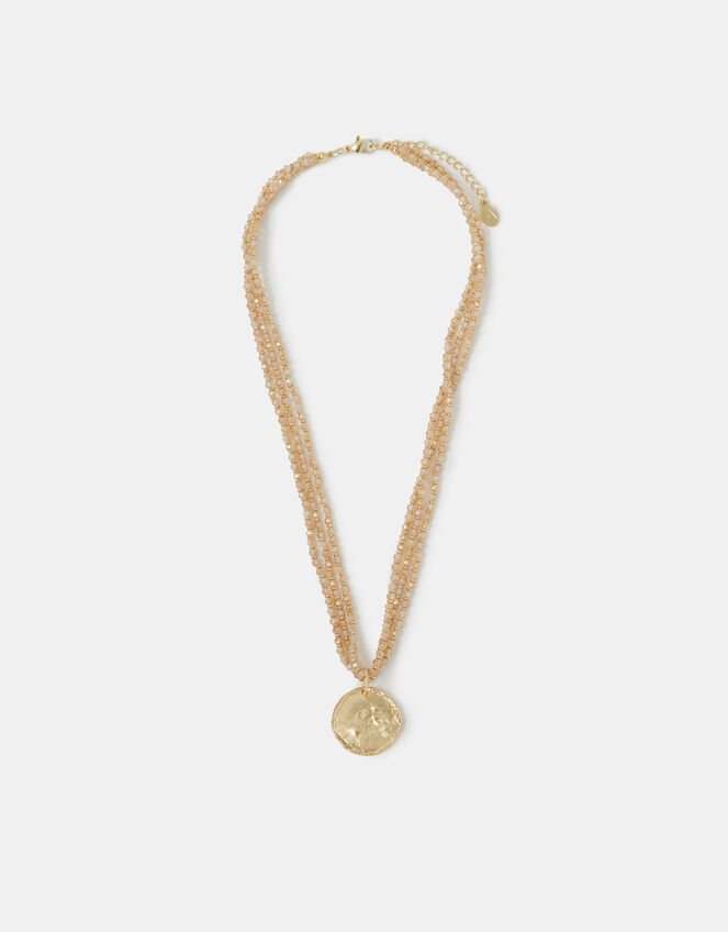 Coin Pendant Bead Necklace, , large