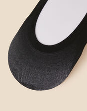 Sheer Footsie Socks Set of Three, Black (BLACK), large