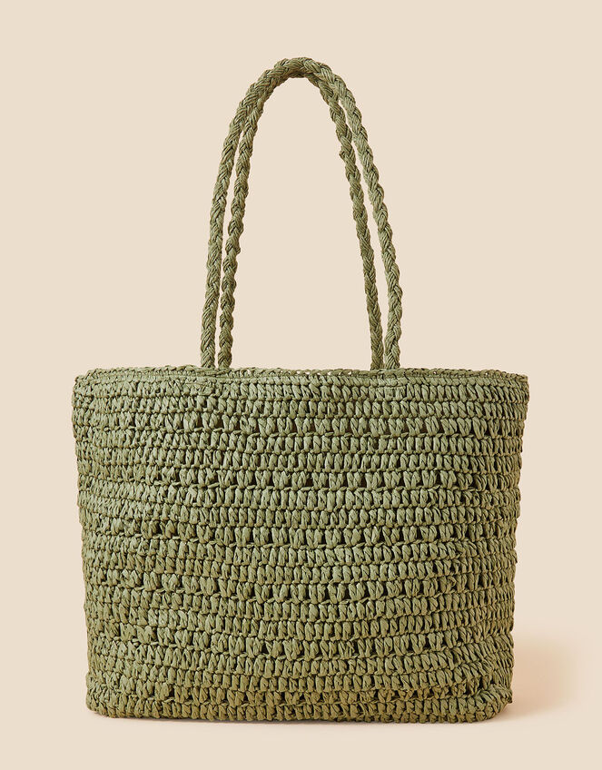 Large Raffia Shopper Bag, , large