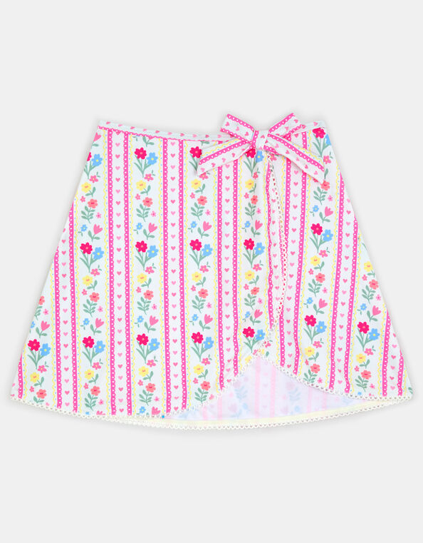 Girls Floral Print Swim Skirt, Multi (BRIGHTS MULTI), large