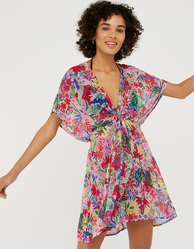 Chiffon Floral Print Kaftan, Multi (BRIGHTS-MULTI), large