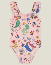 Mermaid Print Swimsuit, Pink (PINK), large